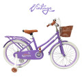 Bicicleta Infantil Rodado 16 Con Rueditas Auxiliares Y Canasto Violeta
