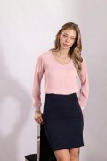 Blusa escote V. rosa
