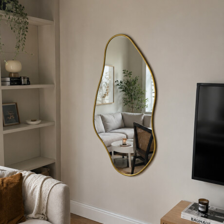 Espejo de pared Irregular y Minimalista 50x106cm Dorado
