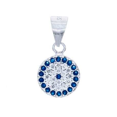 Dije de plata 925 con circonias, OJO TURCO. Dije de plata 925 con circonias, OJO TURCO.