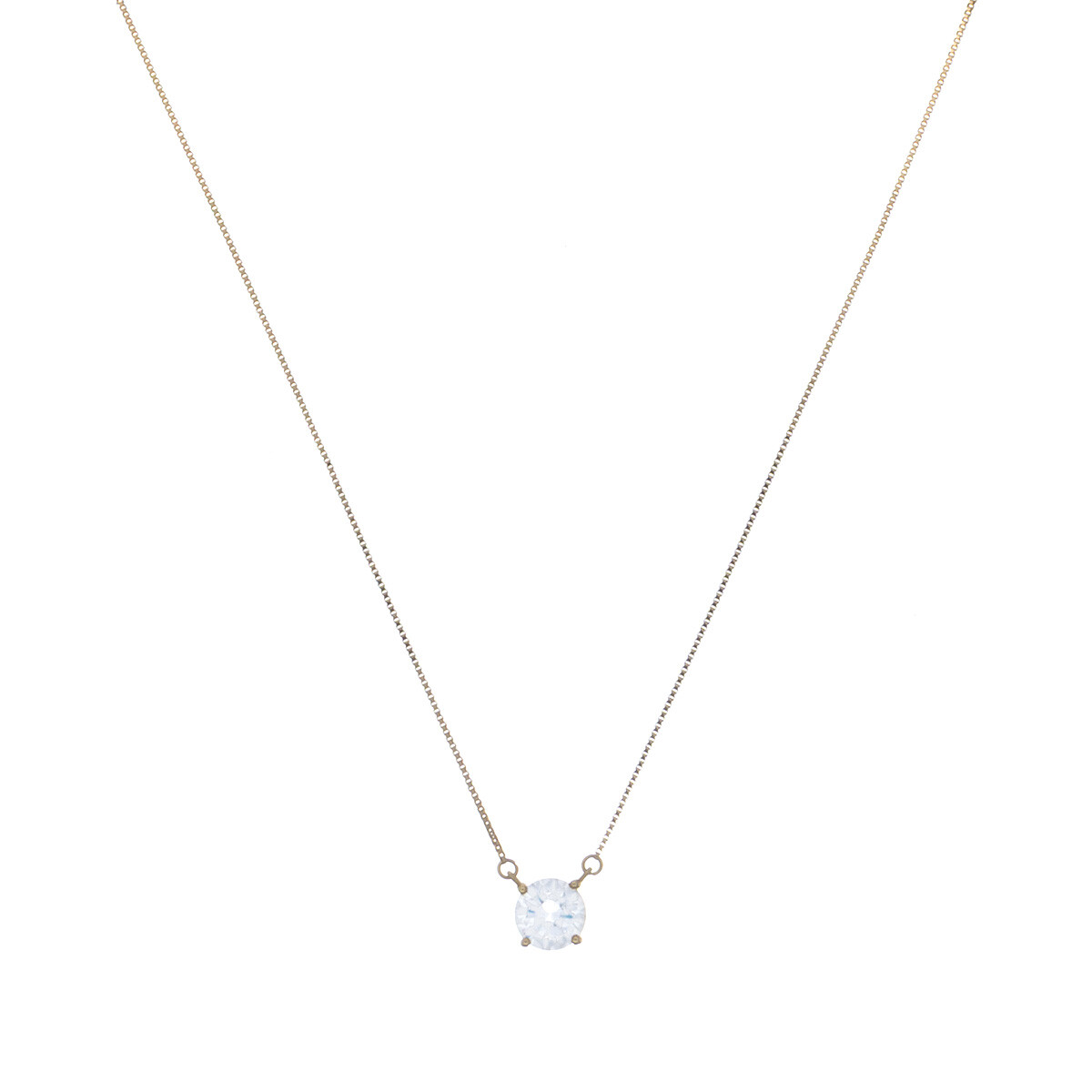 Conjunto de cadena y colgante de oro 9 ktes y circonias 