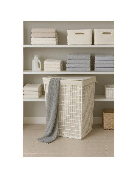 CESTO C/TAPA/FUNDA 44X35X55CM TEJ CORDON PAPEL BCO CESTO C/TAPA/FUNDA 44X35X55CM TEJ CORDON PAPEL BCO