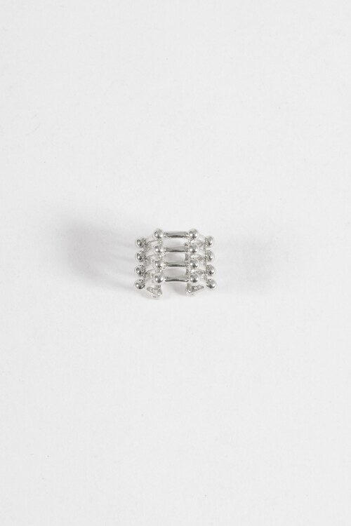 Earcuff cuádruple plateado
