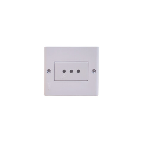 Caja 1 mód con toma 3 en línea (2P+T) blanco puro SK3494