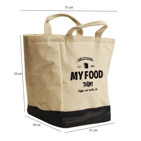 Lunchera Bolso Térmico Conservador Comidas Bebidas con Asas Natural