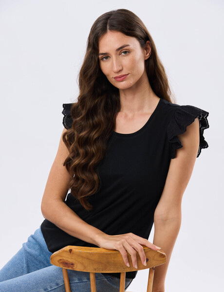 REMERA LISA DE ALGODÓN Negro