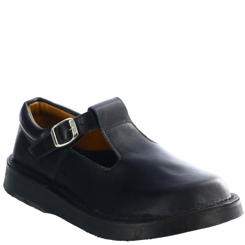 Guillermina de Niños Croco Kids Colegial de Cuero Negro