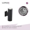 Lámpara Exterior Doble en Aluminio Lumax Modelo Stafford Negro