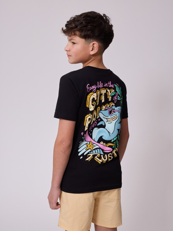T-SHIRT QUIQUE TEEN RUSTY Negro