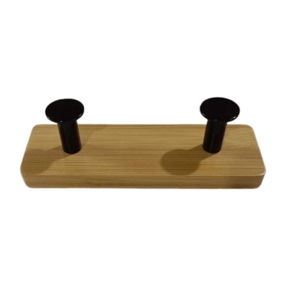 Perchero de Pared 2 Colgadores Bambú Natural/Negro PERCHERO DE PARED 2 COLGADORES BAMBOO NATURAL/NEG.