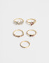 Sets Anillos Strass Set Anillos Con Strass - Dorado