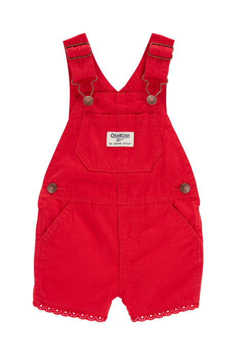 Enterito corto de sarga, ribete con ojales, rojo Sin color