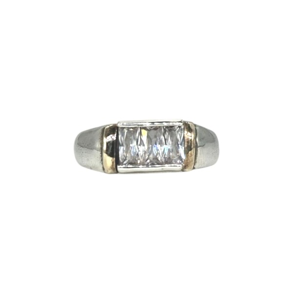Anillo Varios-Plata y Oro-Piedra Zirconia-AN5133 conpiedra