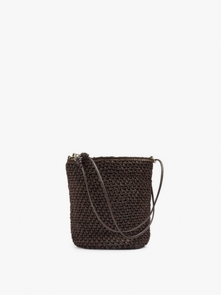 Bolso Bandolera Efecto Rafia Con Asa Versátil marron