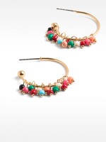 Aros Abiertos Con Abalorios multicolor