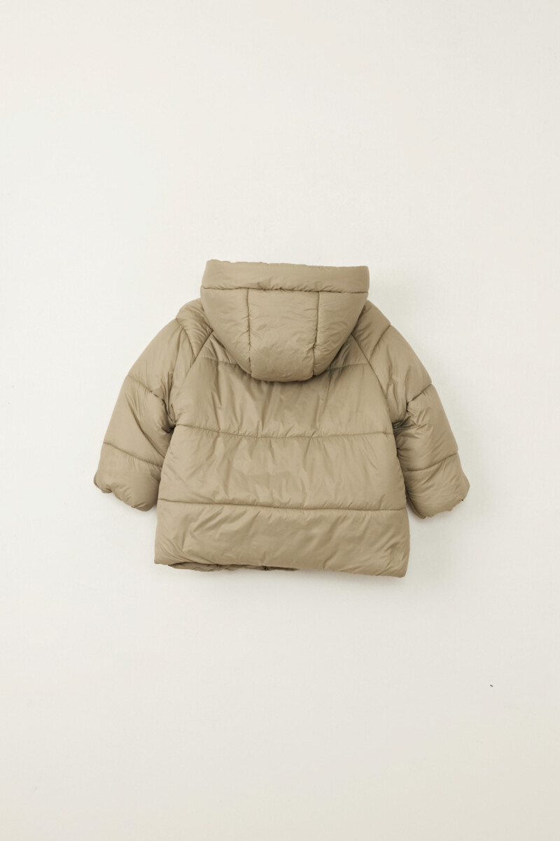 Campera capitoneada bolsillos Verde