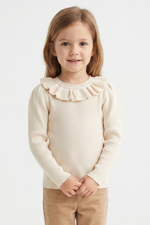 Sweater con volado CRUDO