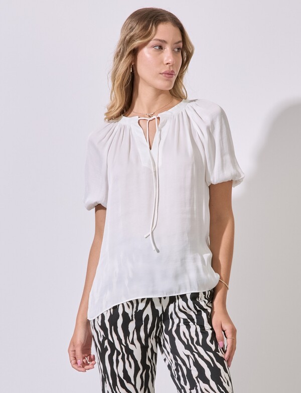 Blusa Saten Lazo CRUDO