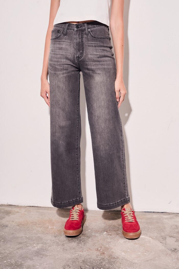 Jean Wide Denim Gris