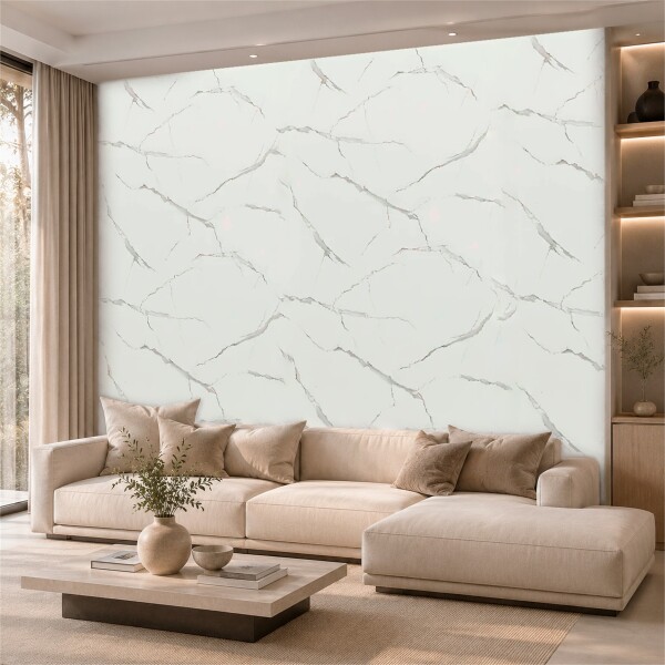 Placa PVC Símil Mármol 2,44x1,22m 3mm Pack X3 Mármol Blanco Gris Claro 1