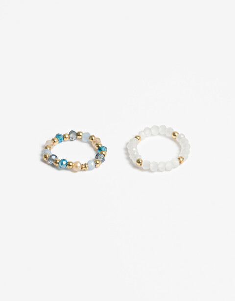 Sets Anillos Canutillos Set De Anillos Con Beads - Dorado