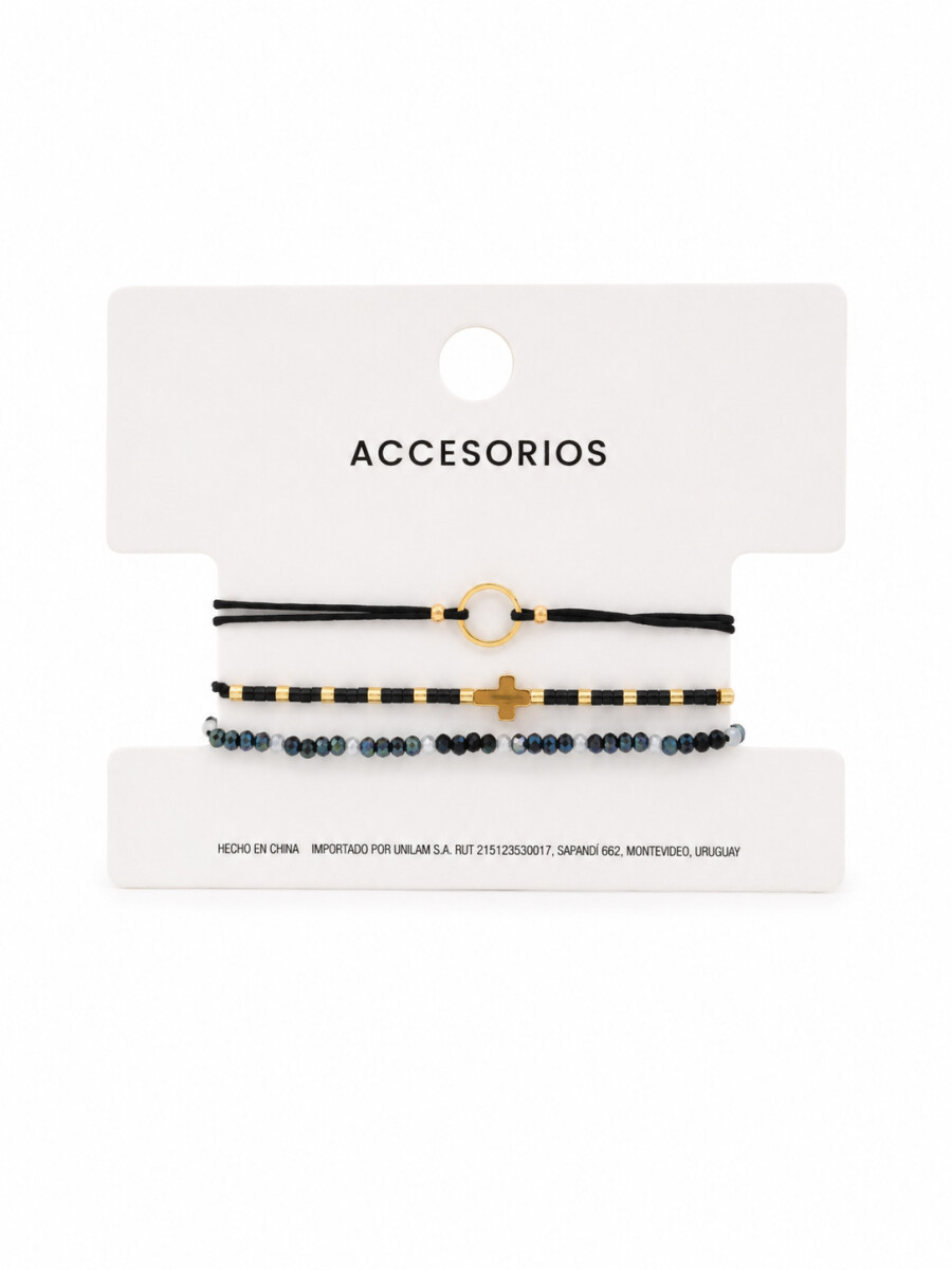 PULSERAS SET X 3 - NEGRO 