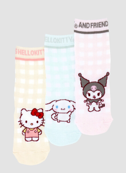 Pack x3 medias algodón infantil media caña kitty Variante 26