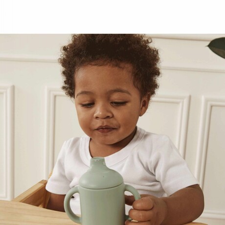 Vaso silicona con asa verde