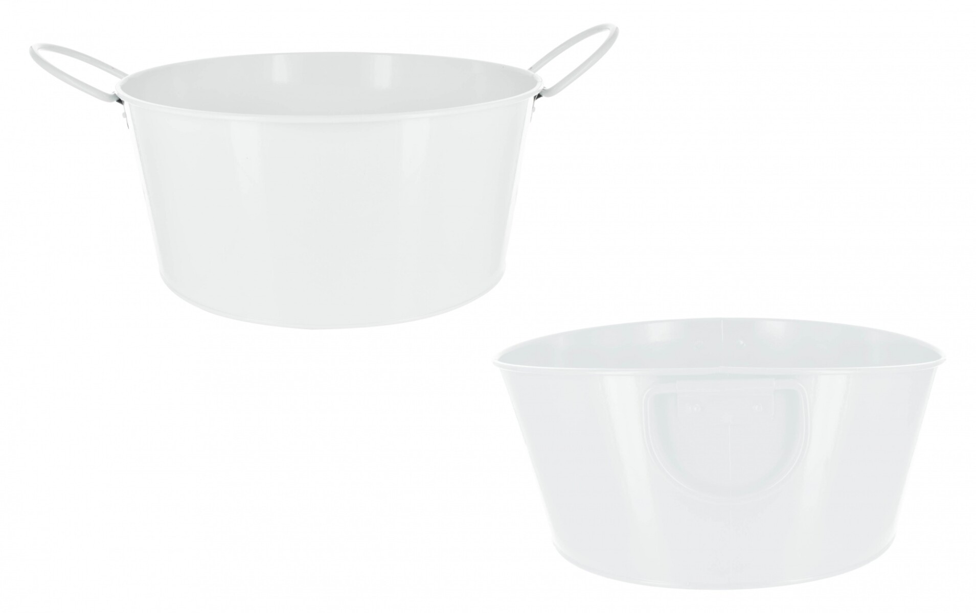 Balde / Hielera De Metal Para Botellas Con Asas Blanco 30x14cm 