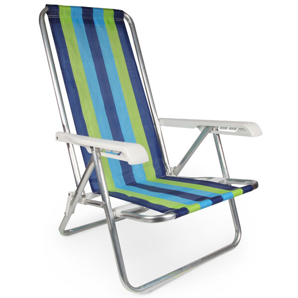 SILLA RECLINABLE 4 POSICIONES ALUMINIO AZUL