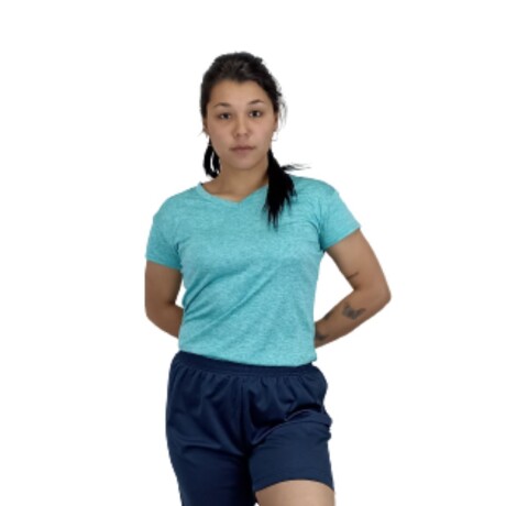 Camiseta Dry Fit Lady Jaspeada Aqua