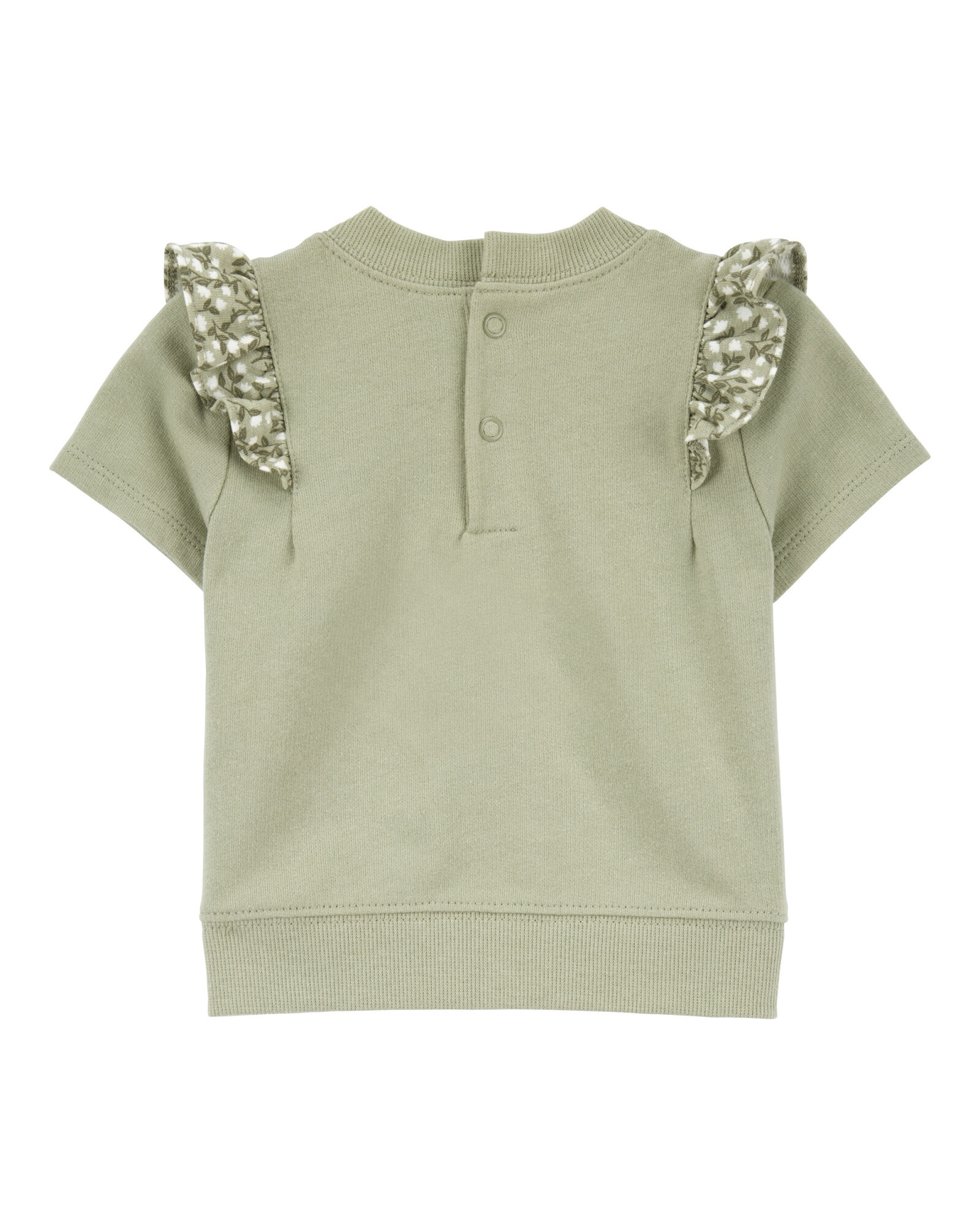 Set tres piezas de algodón, short, blusa y body, diseño floral Set tres piezas de algodón, short, blusa y body, diseño floral