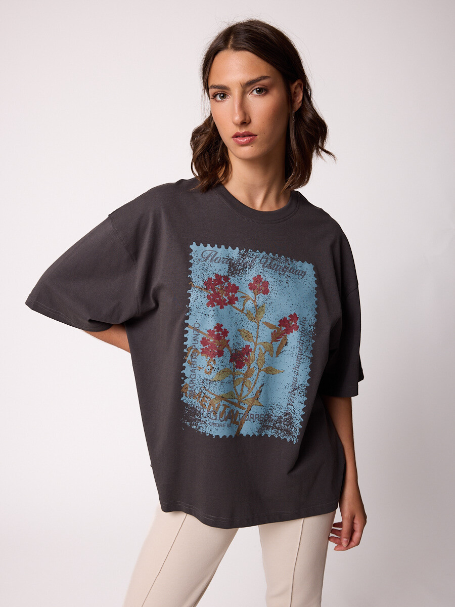 T-SHIRT FLOX DIXIE Gris Oscuro