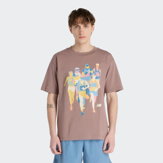 Remera New Balance Athletics System Marrón