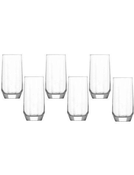 Set de 6 vasos Lav trago largo diseño de diamante Set de 6 vasos Lav trago largo diseño de diamante
