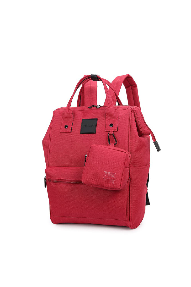 Mochila multicierres con modero Rojo