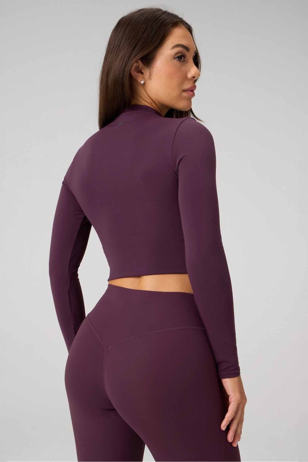 Polo Manga Larga Seamless Long-Sleeve Essential Tee Mujer Oxblood