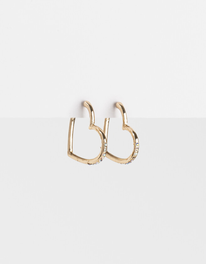 Aros Argollas Con corazón Argollas De Corazones - Dorado