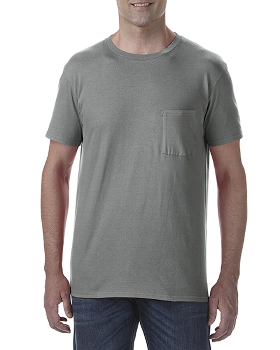 Camiseta Básica Con Bolsillo - Gris oscuro 