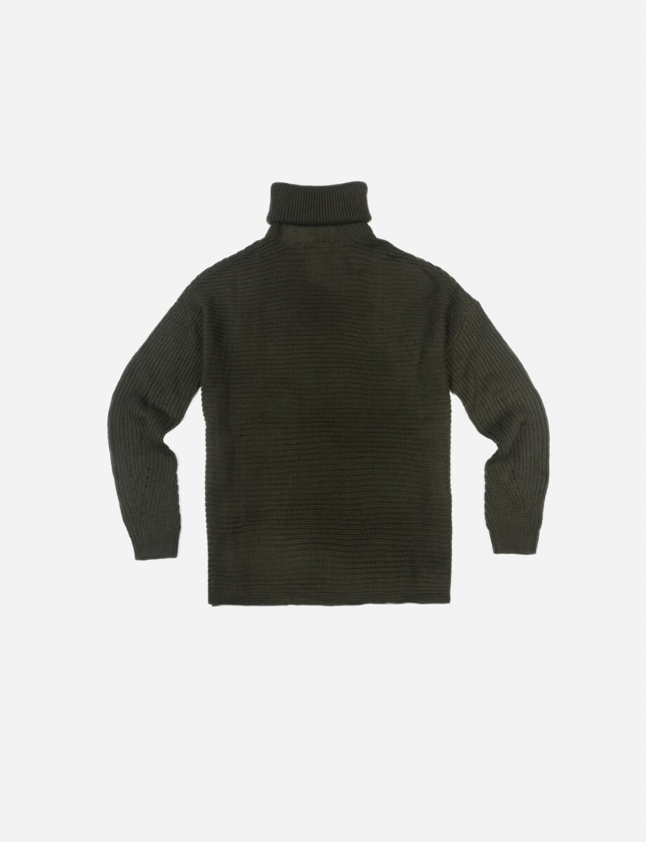 Sweater cuello alto - VERDE OLIVA 