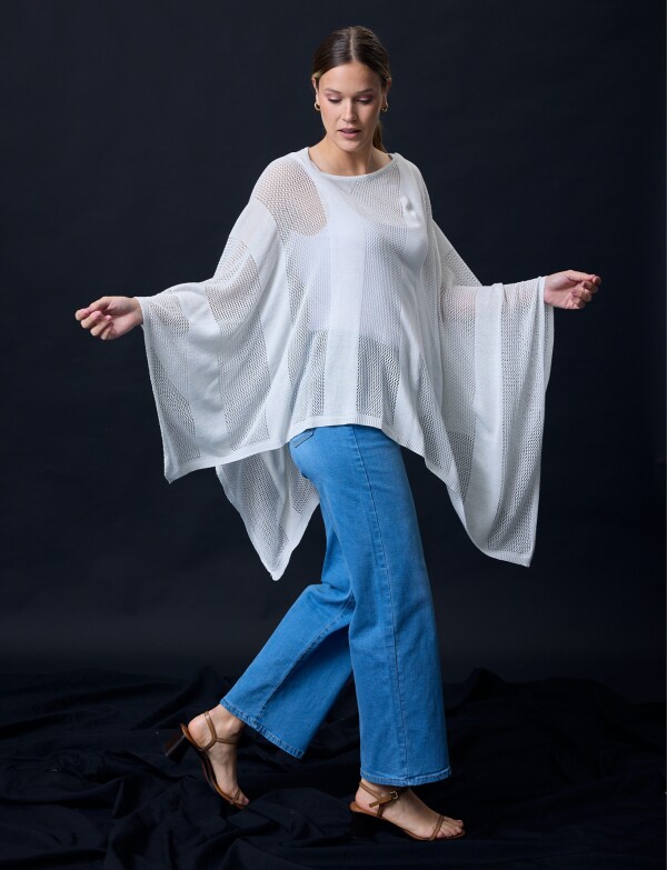 Poncho Lurex BLANCO