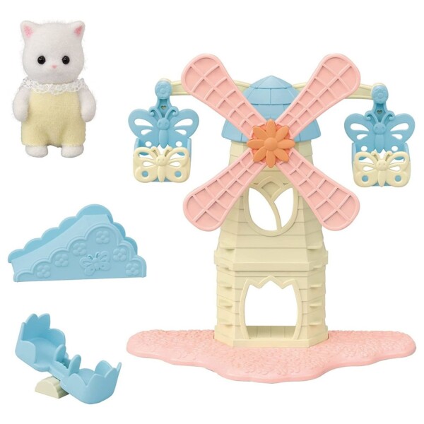 Sylvanian Families Parque De Juegos Molino Tobogan Gato Bebé Sylvanian Families Parque De Juegos Molino Tobogan Gato Bebé
