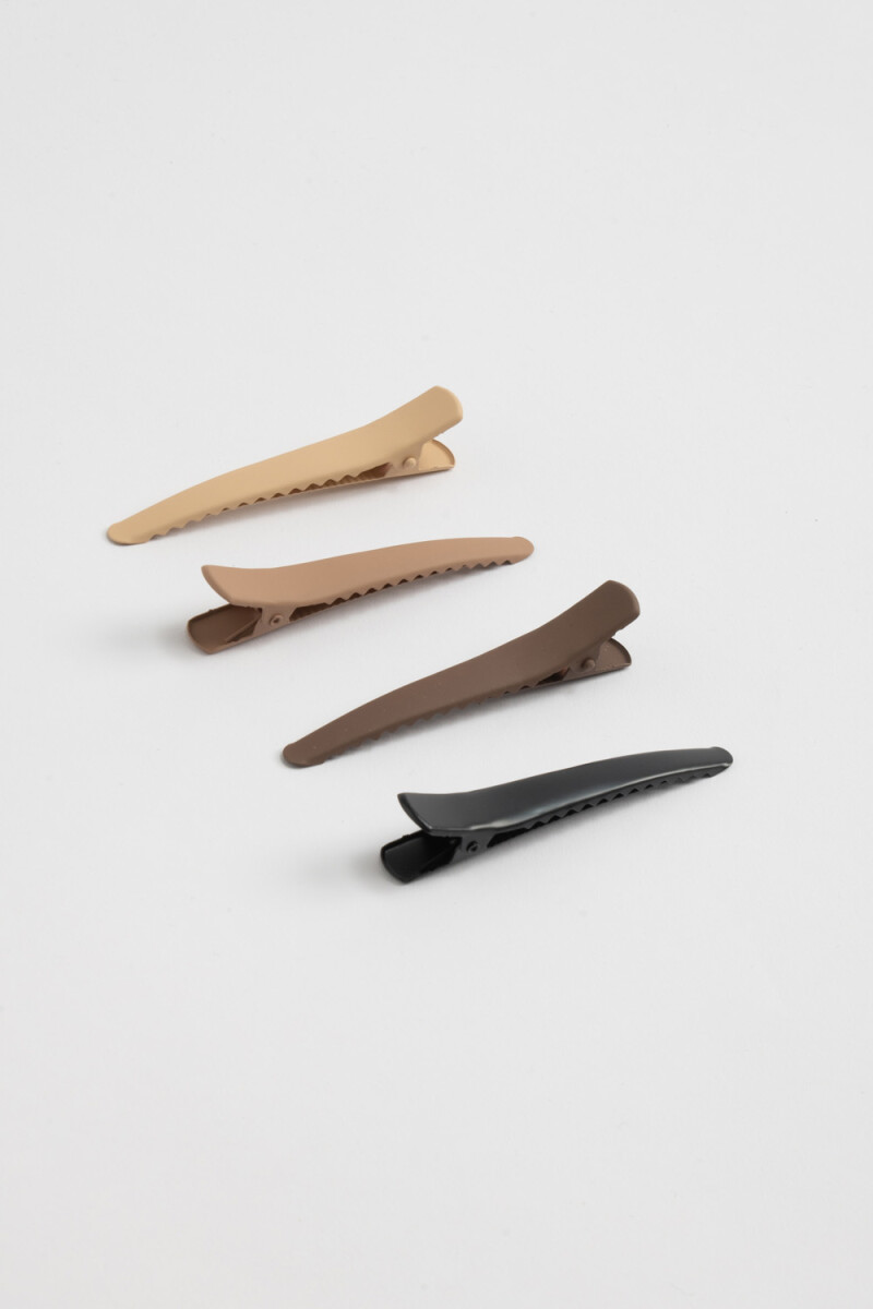 Set x4 pinzas opacas Marrones
