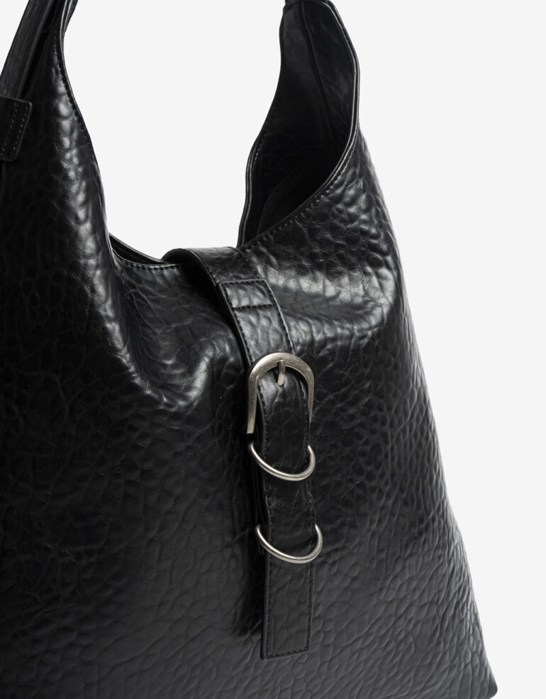 Saca Cartera Formato Hobo Negra - Negro