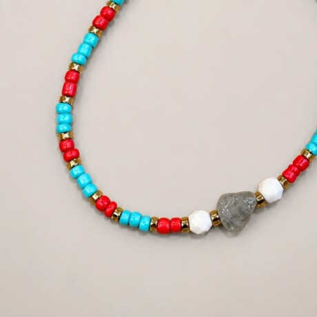 Pulsera Cuentas Piedra Multicolor