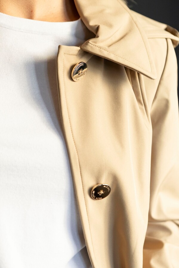 Gabardina Impermeable Capucha BEIGE