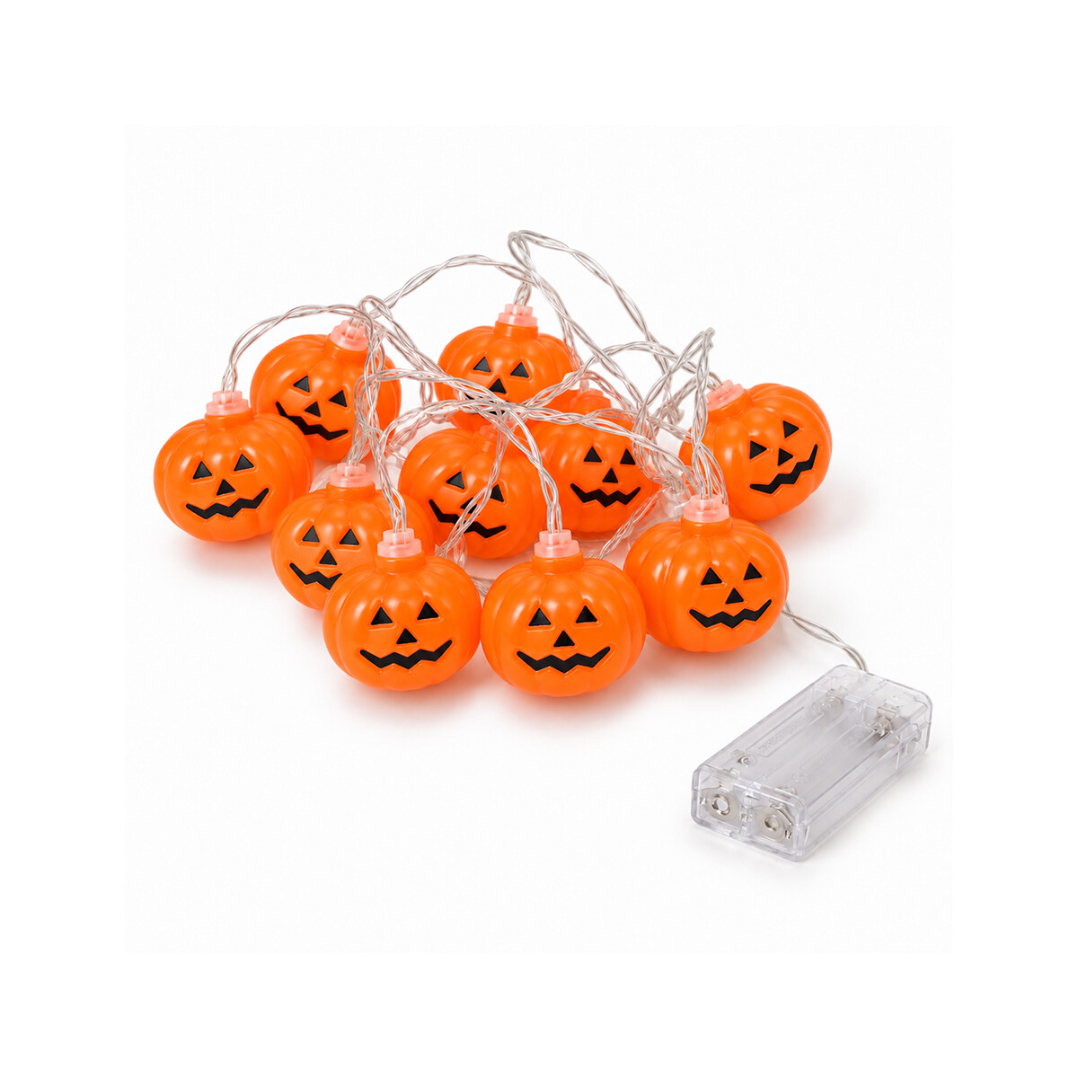 Guirnalda luces LED con mini calabazas Halloween - Naranja 