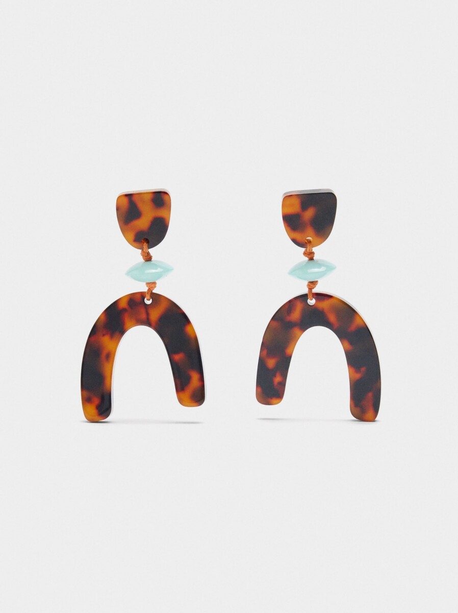 Pendientes De Arco Efecto Carey - multicolor 