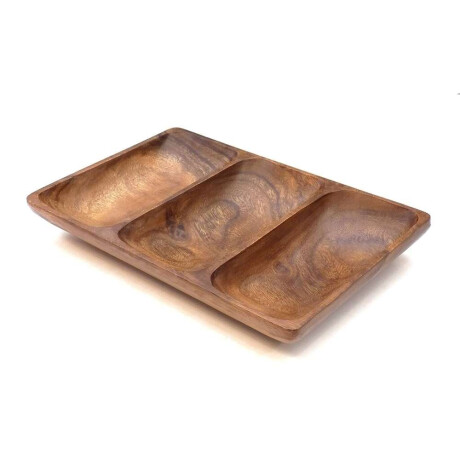 Copetinero Rect. 3 Divisiones Madera 30X20X4Cm Copetinero Rect. 3 Divisiones Madera 30X20X4Cm