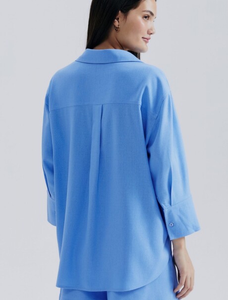 CAMISA MANGA LARGA AZUL